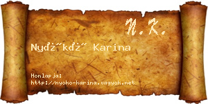 Nyókó Karina névjegykártya